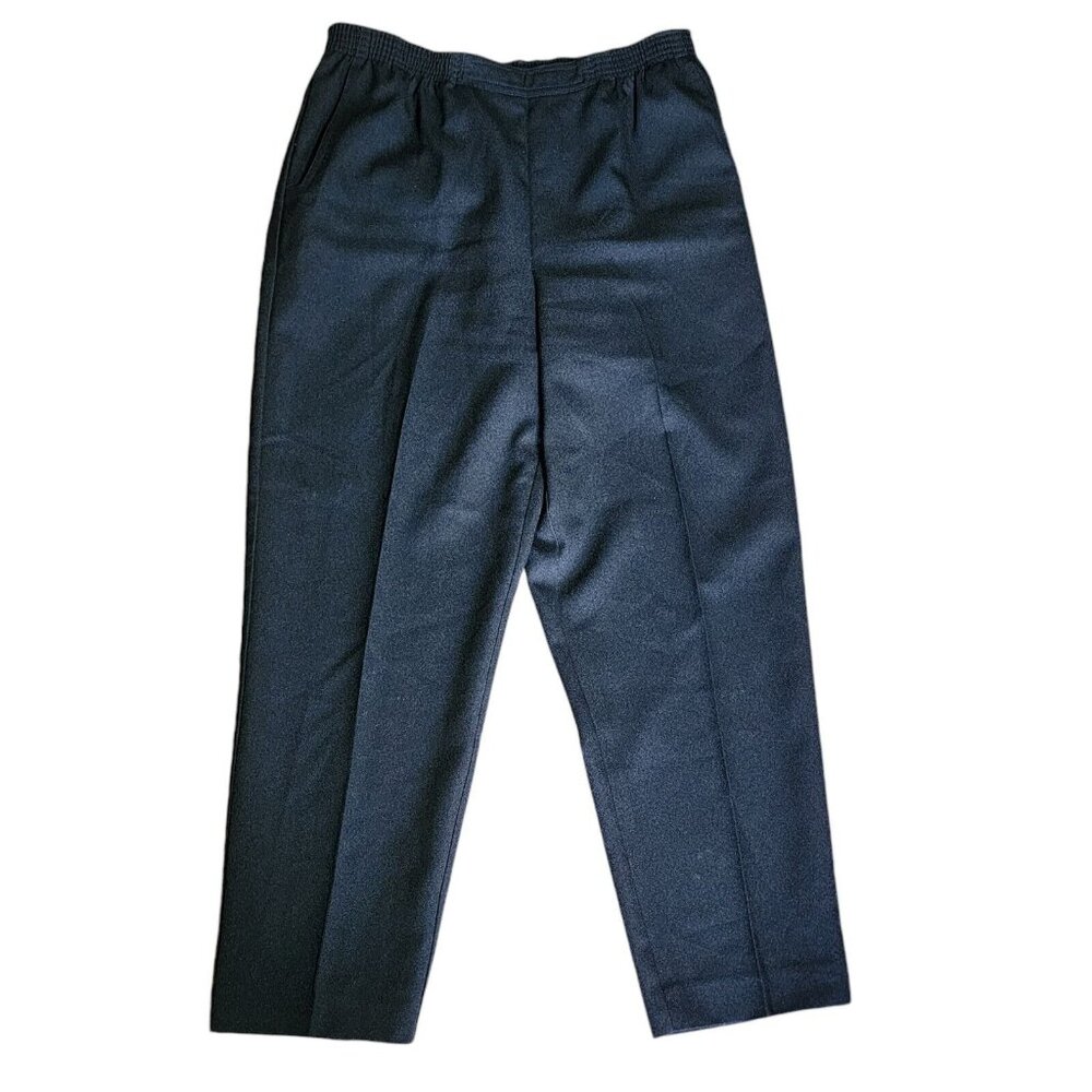 Alfred Dunner Pants Womens Size 12 Black Pull On Pockets Comfort Minimalist